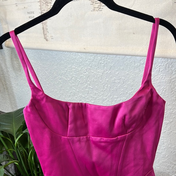 House or CB ‘Casimira’ Pink Satin Corset Midi Dress NWOT - Picture 12 of 16